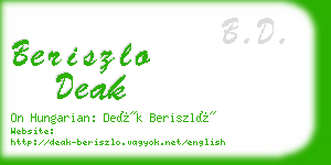 beriszlo deak business card